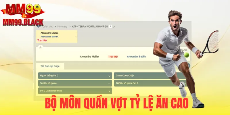 Bộ môn quần vợt ăn khách tại sảnh UG thể thao 